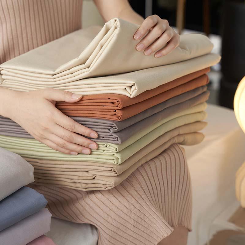 100S奶全棉磨毛单品床套单日XHN系油纯色床单三件单双人床宿单舍