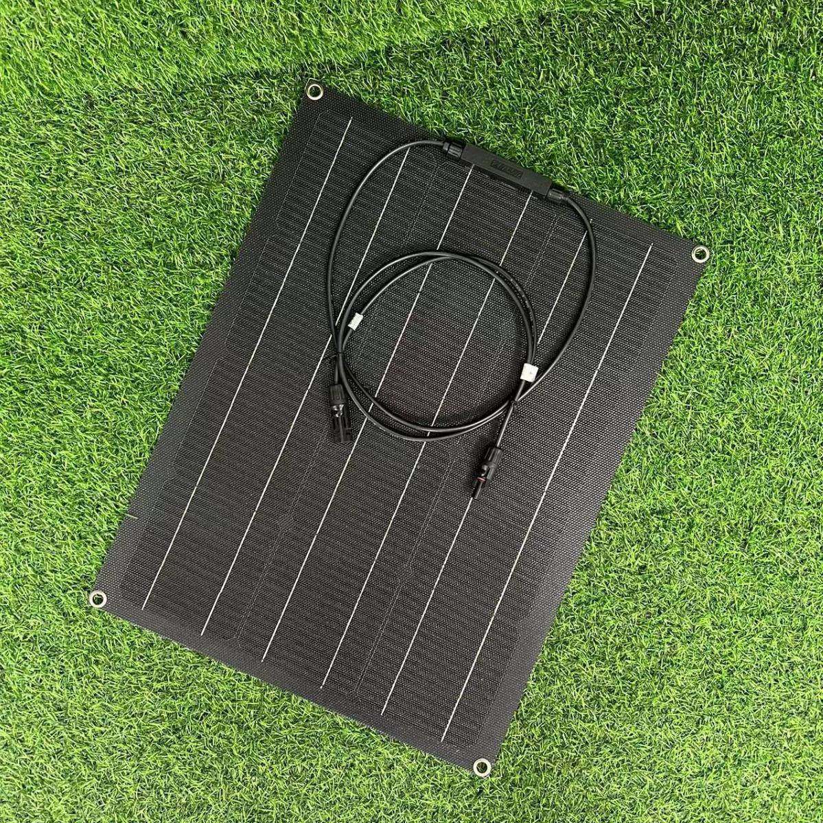 爆款ETFE40W单晶硅太阳能柔性版户外移动充电板MC4接口电源充电