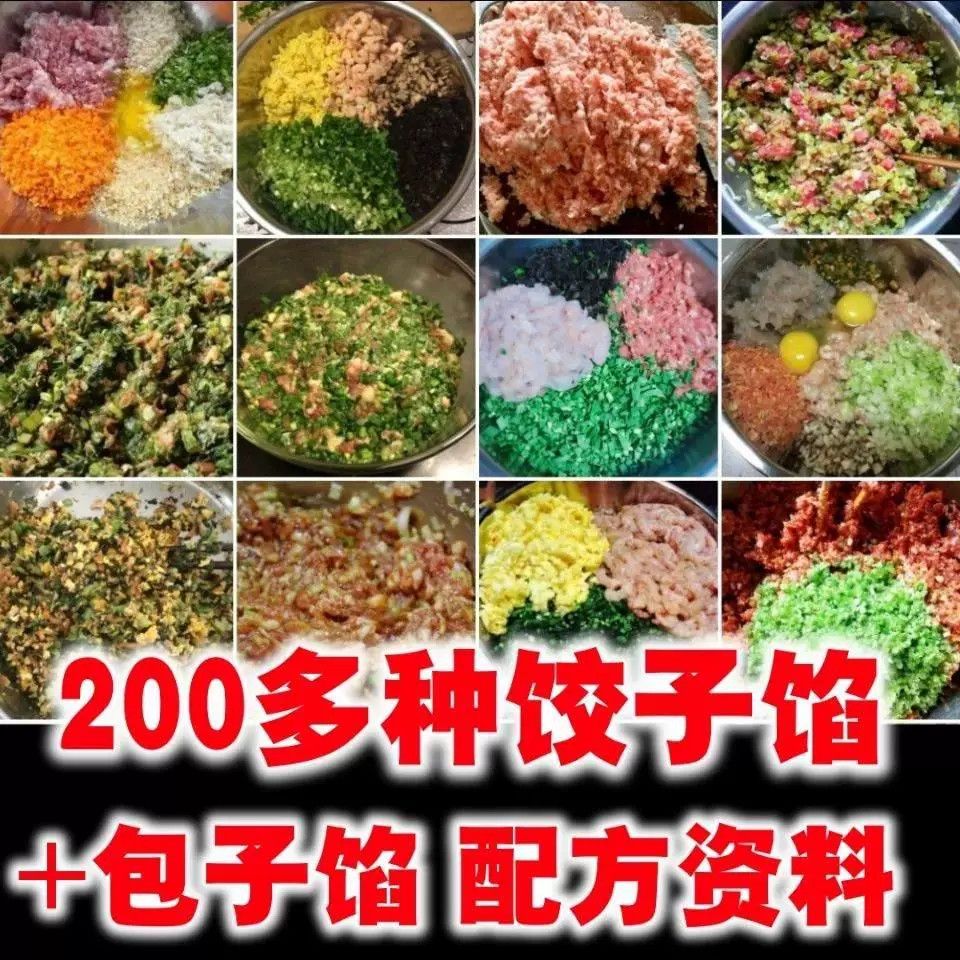 300种包子馅饺子馅馅饼馅料技术配方特色美食小吃创业培训高考