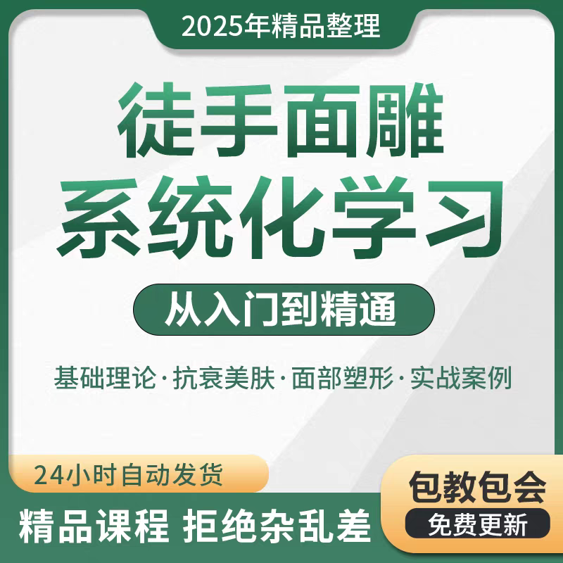 徒手面雕课程整形全脸矫正提升中刻录盘个性化服务