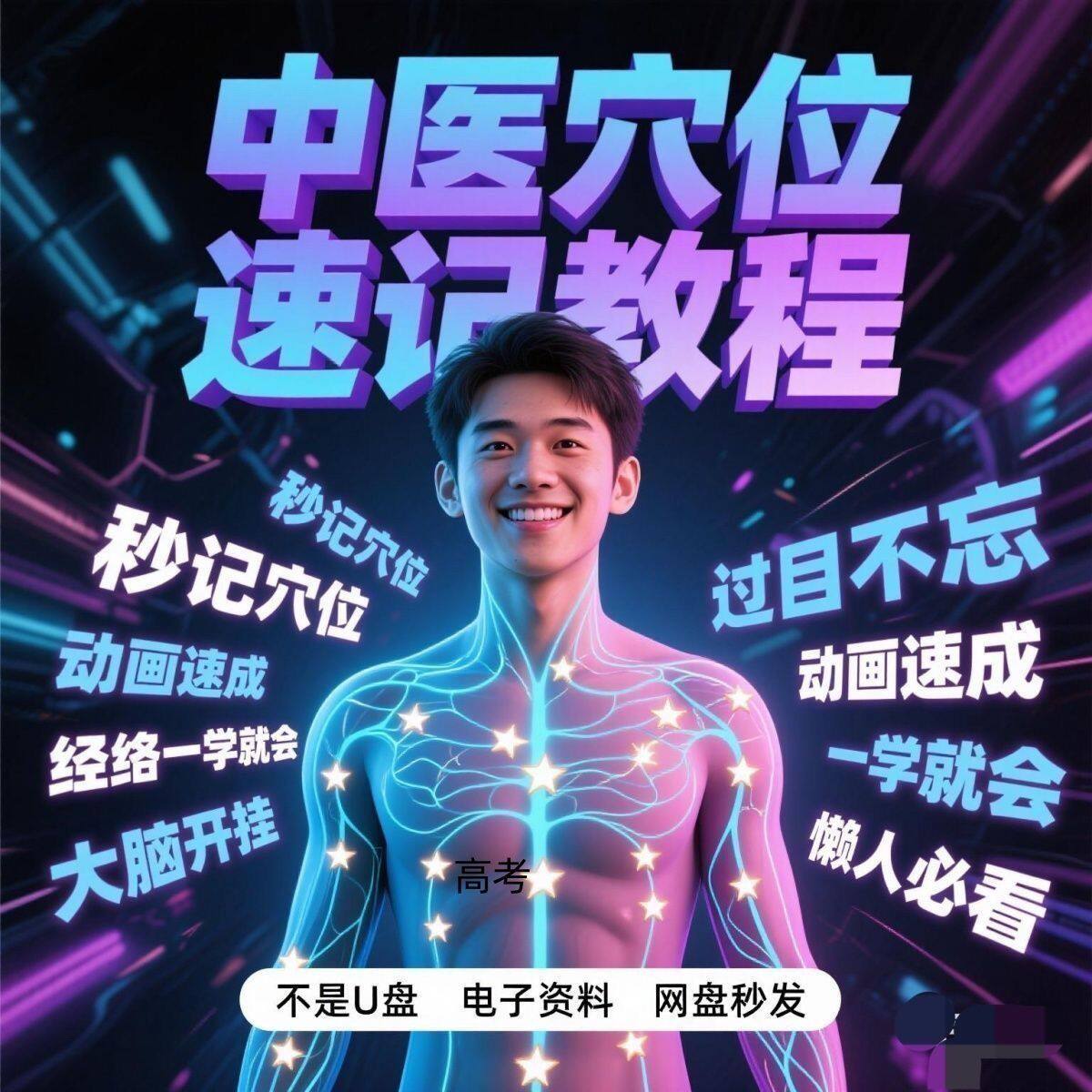 中医经络穴位全脑速记视频教学快速记忆动画形象加深记忆网课资料