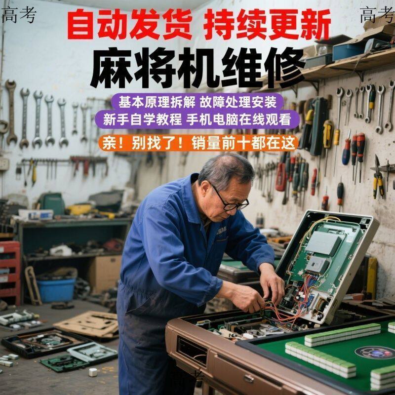 全自动麻将机维修视频教程麻将机修理资料手册四口机教程高考