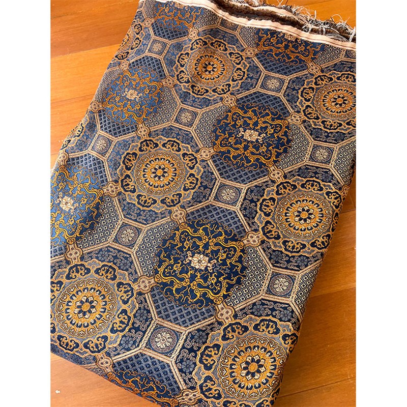 顺德薯莨香云纱布料 织锦缎提花涂泥香云纱60姆米皮子布料面料