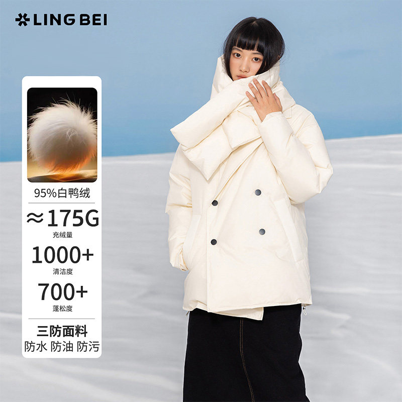 【原创设计】零北西装短款女2025冬季新款羽绒服小个子95白鸭绒