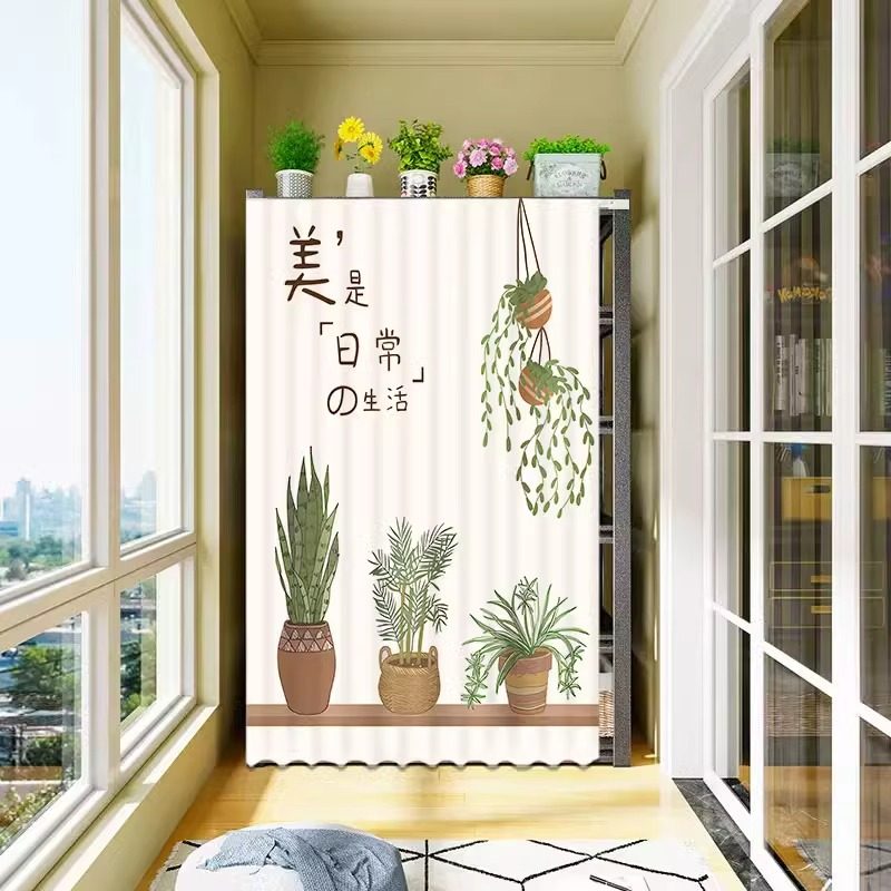 置物架货架遮挡帘杂物储物柜遮丑帘魔术贴柜子门帘滑轨防尘布帘子,居家布艺,门帘,淘宝优惠券,粉丝福利购,淘宝优惠卷