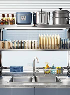 锈钢厨房柜门置物架不多功能沥架单双水水槽架筷碗UXS餐具碗碟收