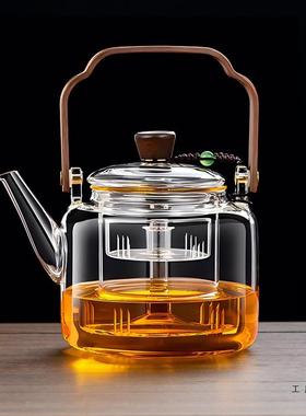 生厚玻璃煮茶壶蒸煮一加体耐MEB高温茶器新款煮围炉煮茶提梁烧水
