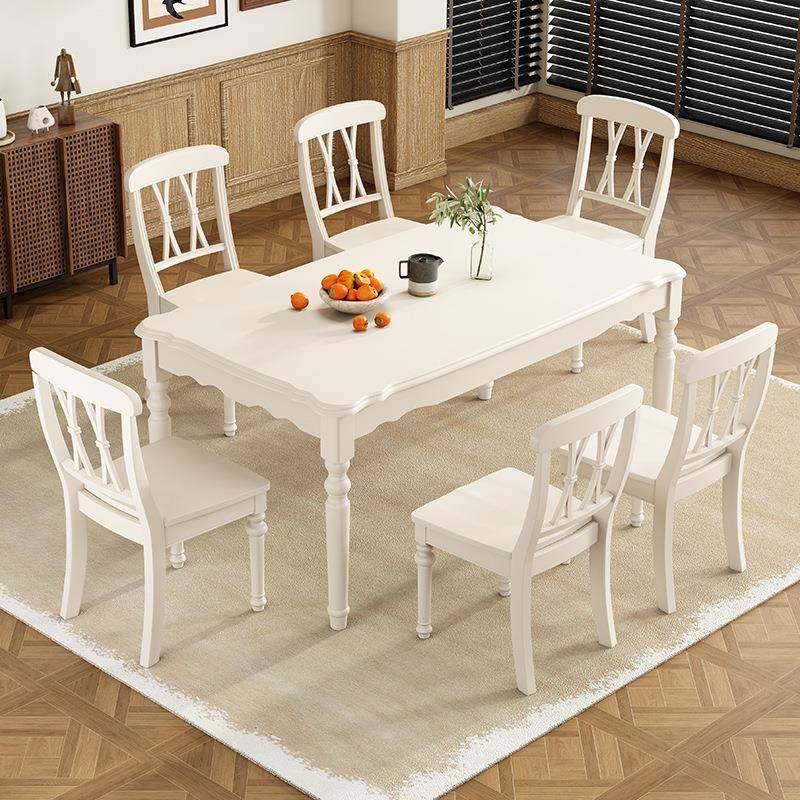 美式奶油风003实木餐桌岩板家用小型代简约户白色长方现形餐桌椅B,商业/办公家具,餐桌椅系列,淘宝优惠券,粉丝福利购,淘宝优惠卷