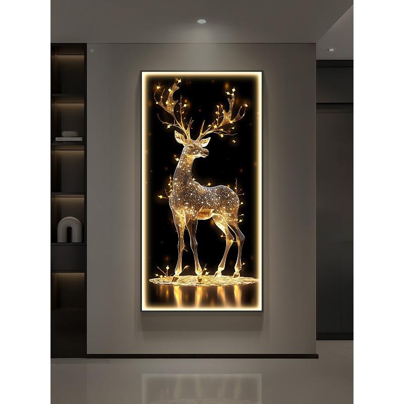 福鹿生财进门玄关饰装画户走轻LYSJ2023奢廊过道壁画灯高档大气入