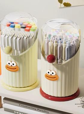 翻儿盖大容笔量筒办32861公室桌面收纳盒生童铅笔蜡学笔防尘化妆