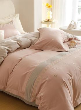 A类轻纺奢风纯棉磨毛件品套四全棉180支加厚春秋床单tb-73369被套
