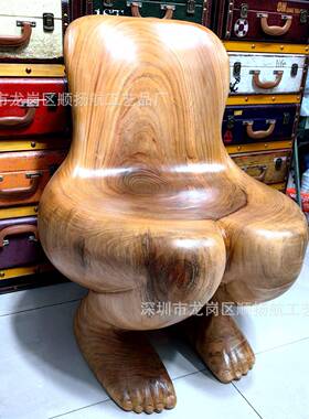 香樟木人形凳休26476闲椅靠山椅子餐椅木方椅靠凳背椅实官帽椅圈