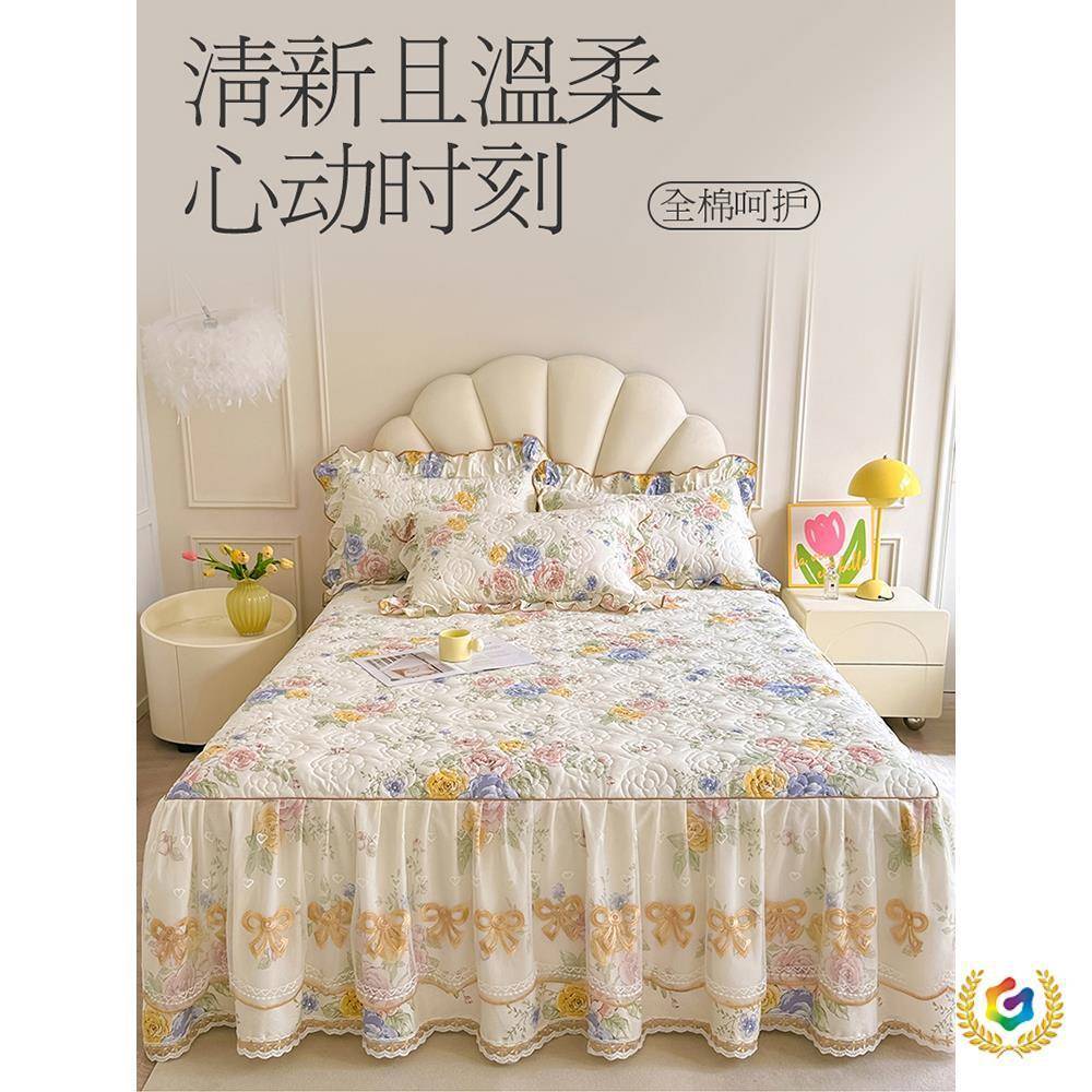 ?2公主风夹棉床裙单件韩版纯棉加厚罩床Fh($p&aq上四床三套件025