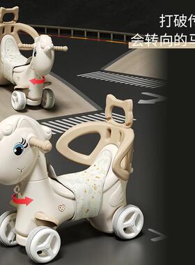 德国2静摇025新款神马音轮马儿童具小玩木马宝宝玩具溜溜THQ车多
