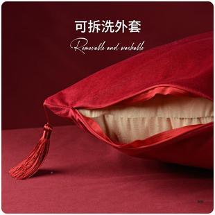 101012婚庆婚房新婚用品床上装 字红色喜结婚抱枕一靠枕对L 饰布置