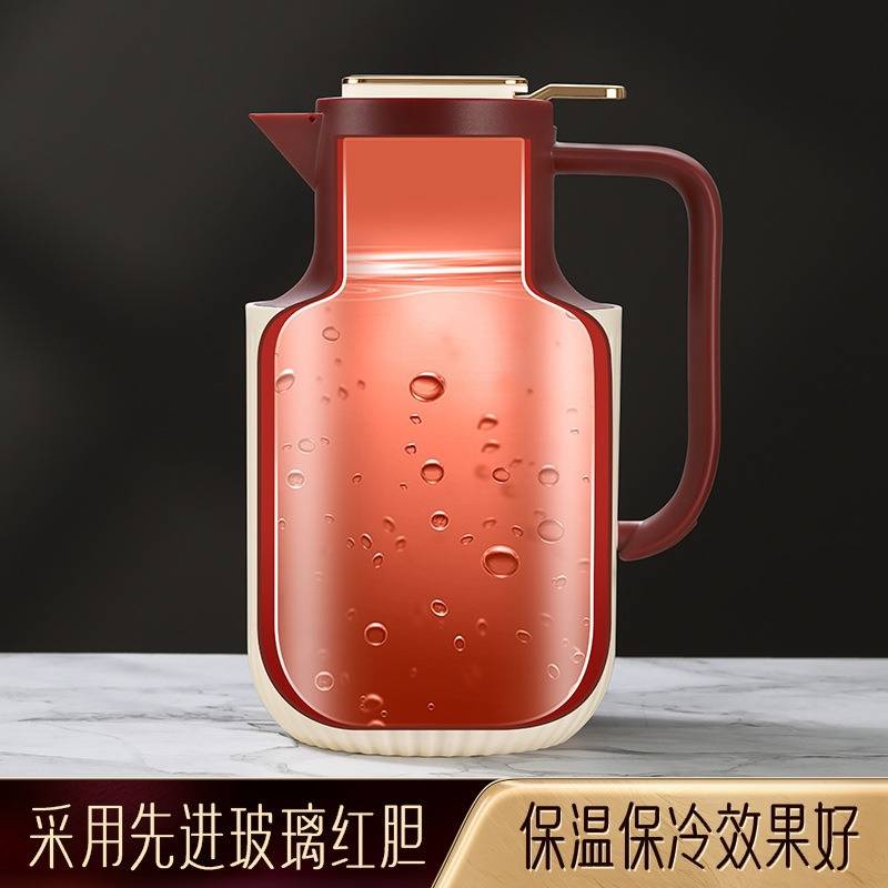 闪闪优品水壶保温壶大容量家用结婚红色热水瓶智能显温暖水壶水瓶