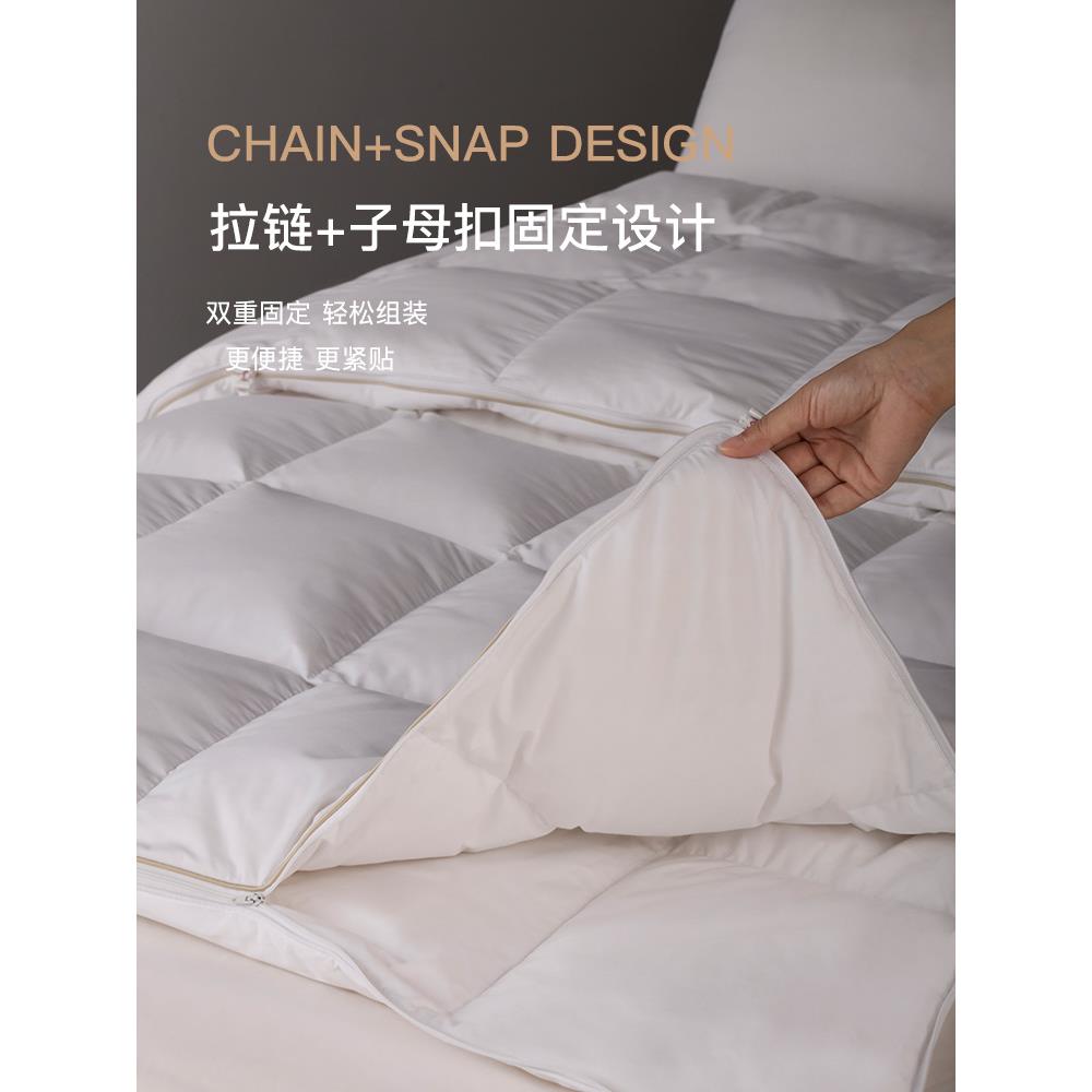 霞珍链子母被被芯二子合TEZ春一拉款羽绒被95白鹅绒双人加厚冬被