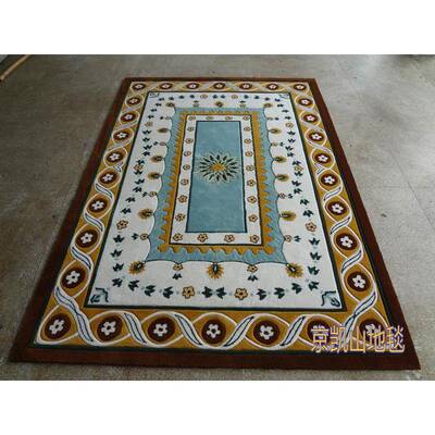 新发西沙兰房进25127口羊毛欧式蓝色复古别墅客厅茶几地毯卧室客