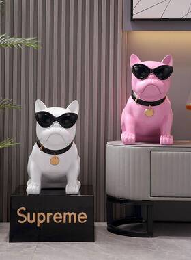 创意法狗摆件落地大存钱ltao7539罐轻奢家居厅电视斗柜酒客柜玄关