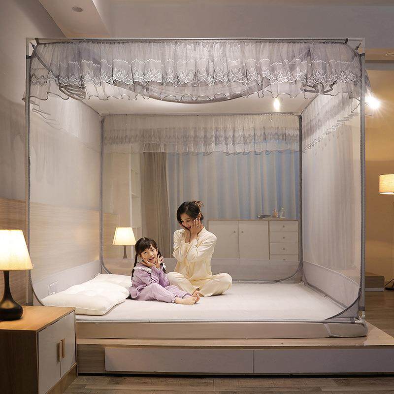 纯色三米开门帐家用卧室18床无品牌/蚊儿童方型文帐202夏季加5密