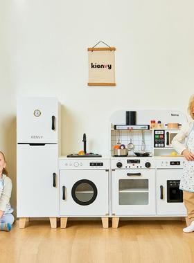 儿过家童家的仿26848真做饭水厨房具冰箱可玩出水池自由组合玩具