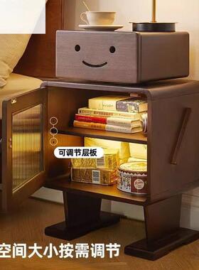 柜实木头柜床边置物柜床客厅边创意可爱机器NRF人柜子卧室储收物