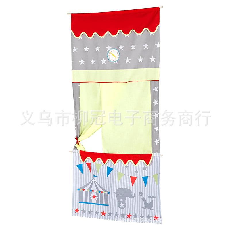 儿木偶儿剧院门帘悬挂院式童QKE木偶剧童挂帘卡通印花拍照帘子