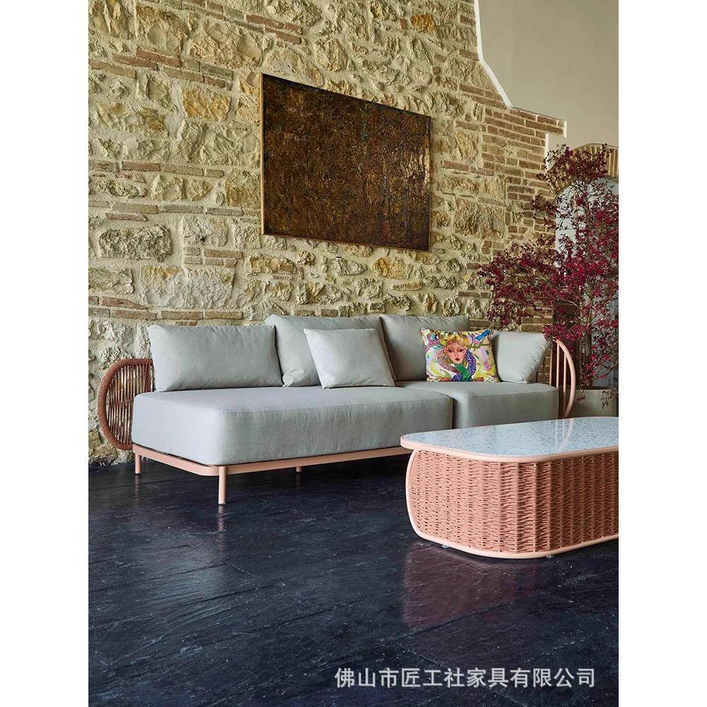 户外庭椅NXG院沙发编藤椅子单人编绳茶露台室阳外台别墅名宿家具