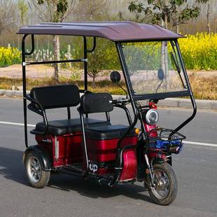 电三轮车闭车棚雨篷加厚透LZO明封休闲小动巴全士折叠冬季 挡风雨