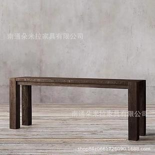 RH美式 乡村复UXT简古实木玄关桌现代约美门厅入户玄关台 家具式