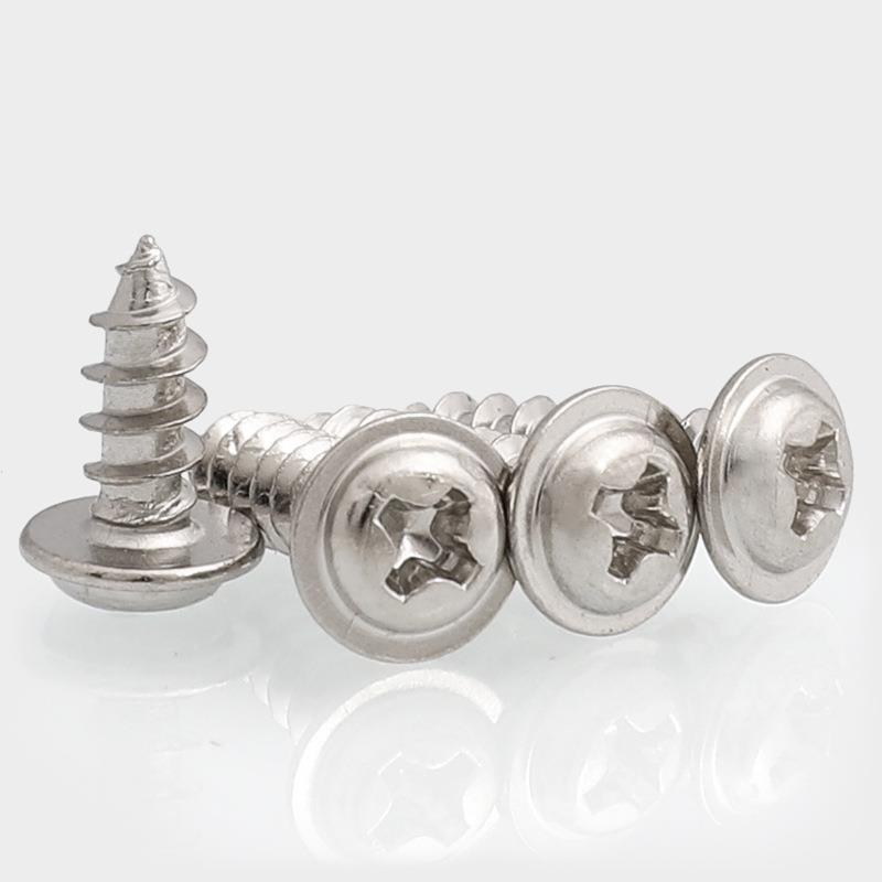 不锈钢ZZK30W4圆头盘头十丝字带垫自攻*螺钉PA(粤标)/M36*8*12*16