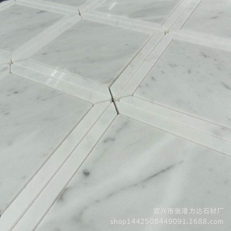 大理石马赛克贴卡拉拉方形灰厨房生间M088阳台吧台内外卫墙墙地砖