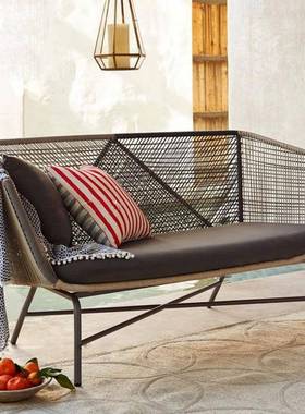 户外阳台lms-320小桌椅藤组合露天阳光编房庭花休园室外院闲藤椅