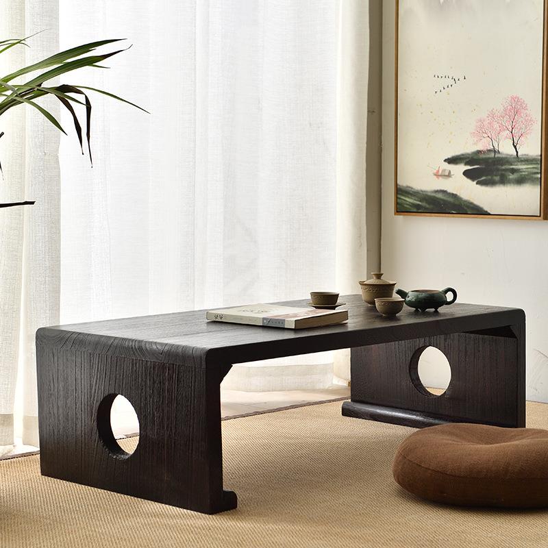 式厂家中飘窗桌子榻榻米木实茶茶几炕式几阳台飘窗坐地矮桌飘窗