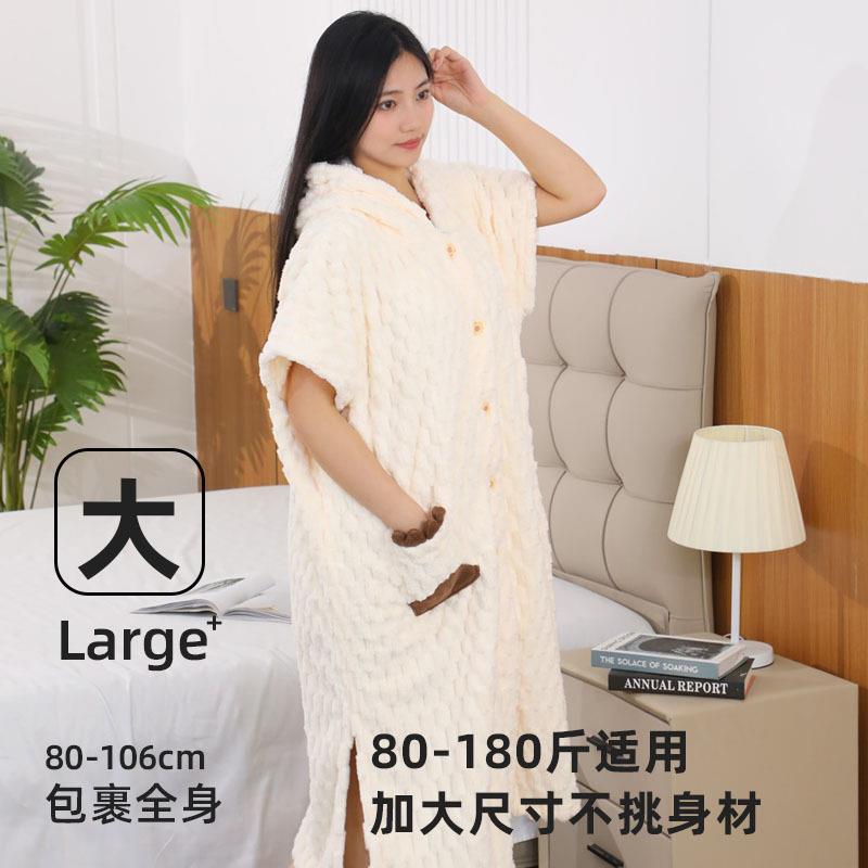 可穿浴巾斗篷大带男帽女可裹式儿童浴衣袍比纯棉人YDX086吸水亲子