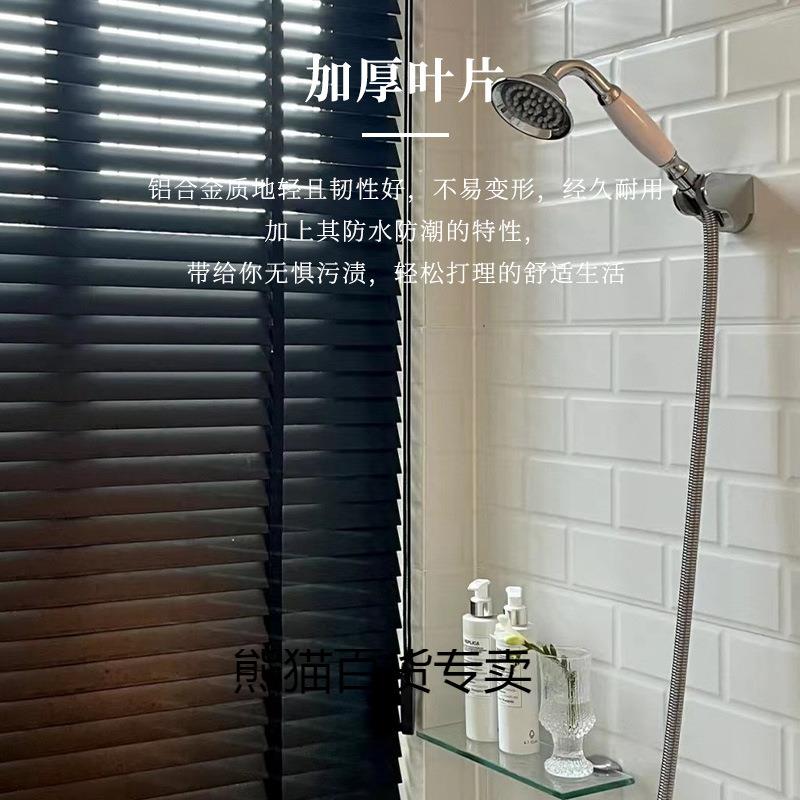 拉式免打孔全遮百叶窗帘卧室卫生间电光动帘新款升降卷卷CHxbSw6h