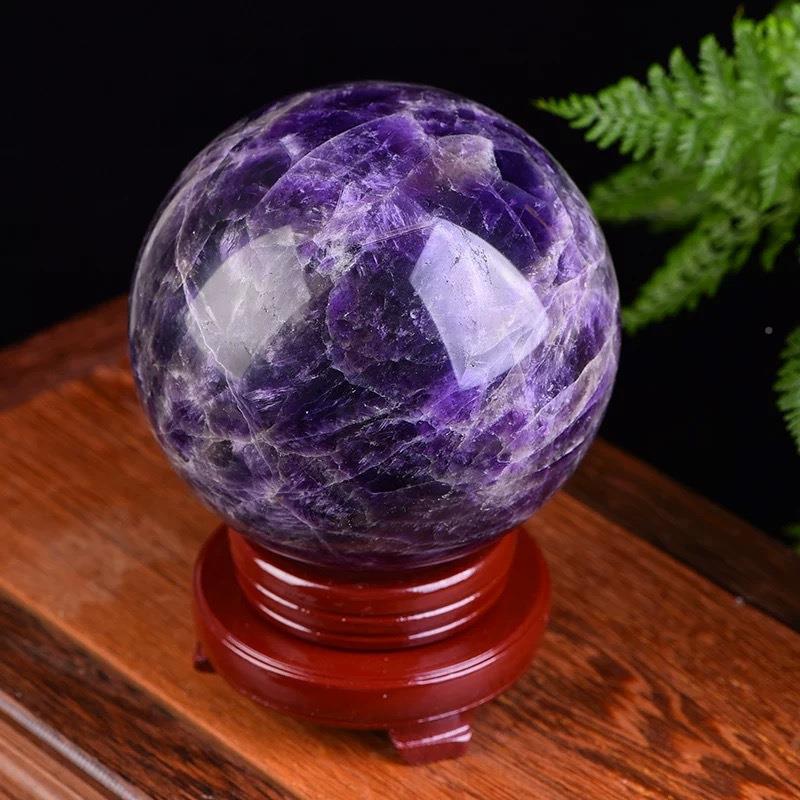 天然紫水晶球石梦幻紫晶水晶原打FJW磨紫水艺晶球玄关客厅工品摆
