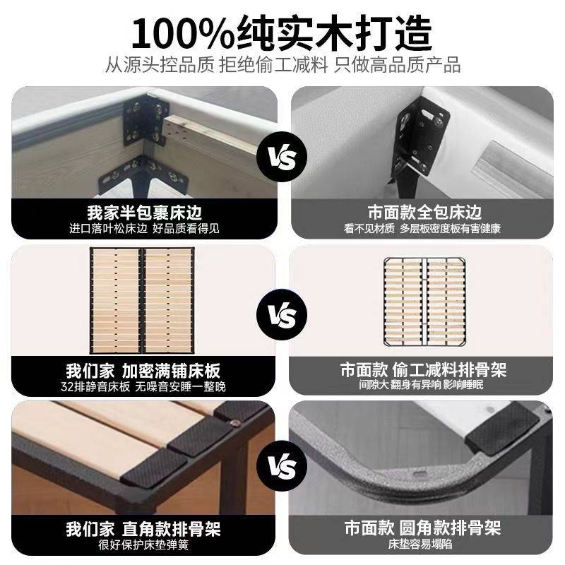 无床头钢木排骨架床防潮铁艺床双人钢架床不锈钢床碳素钢床架铁床