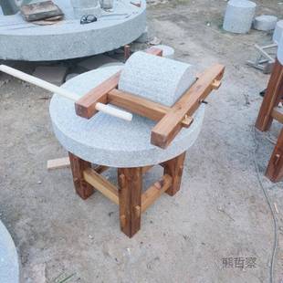 小石碾电动碾子家用石磨豆浆HLK机磨石雕盘石碾乡磨民老石器天然