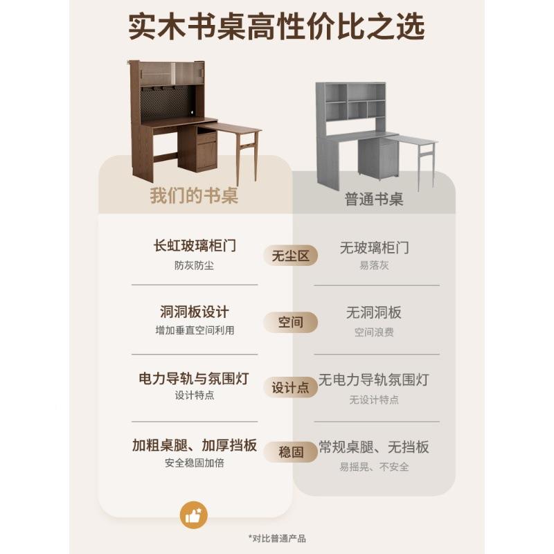实木拐角书柜学转办角公电脑桌SWR子旋转书桌书架一生折叠体家用