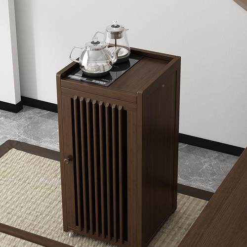 茶桌家用小茶台边柜侧柜实木壶泡茶吧茶桶几水MEG一体烧纯净水架