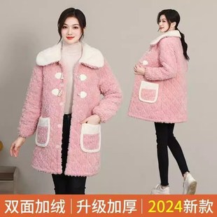 棉袄围裙大码 罩衣女冬季 工作棉服保暖新款 加绒加厚中长款 成人长袖