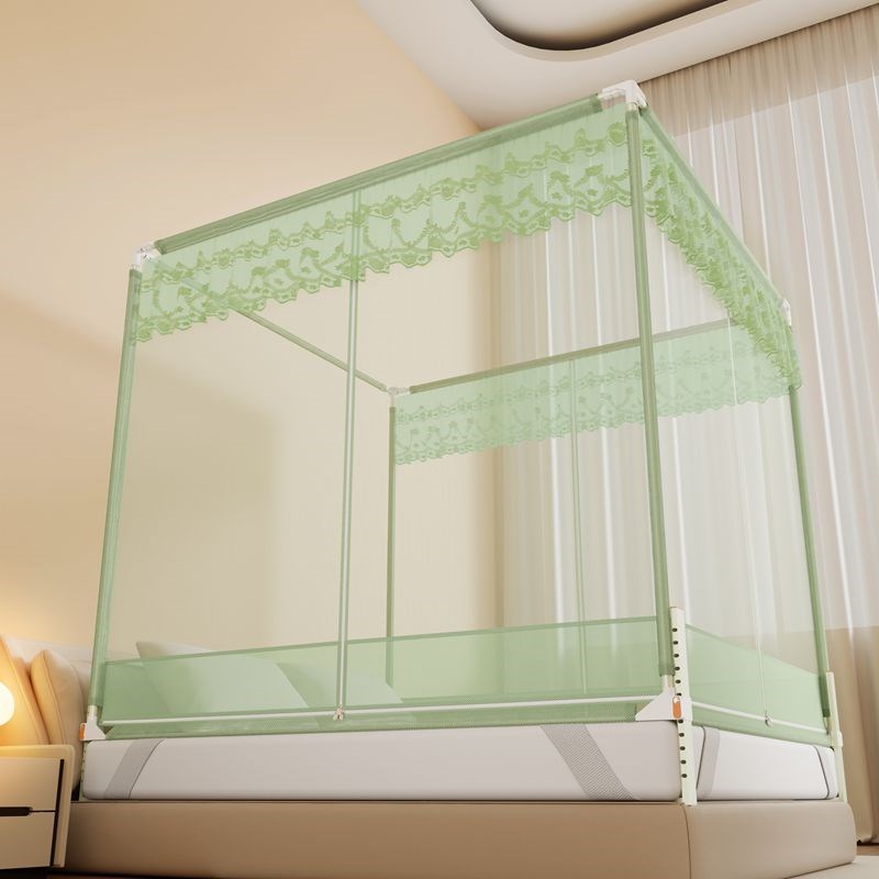 A类围栏款全底防摔蚊帐1.35回底床笠式三开M门T型拉链加粗扁管支