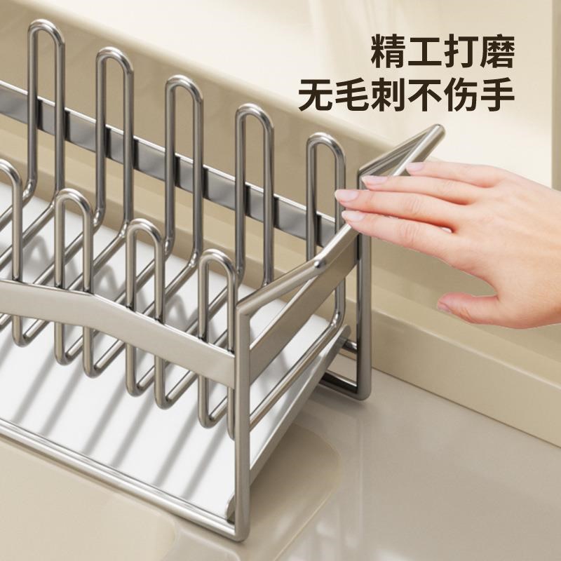304不锈钢水槽j洗碗液海绵沥水架厨房抹布架 挂篮厨房洗洁精置物