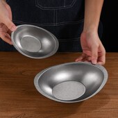 复古304不锈钢沙拉碗创意做旧工业风船形元 宝碗甜品碗凉菜小吃碗