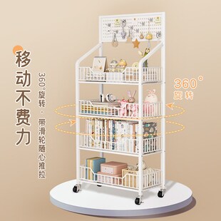 文件架移动办公室收纳资料书架落地带轮立式置物柜子铁艺多层储物