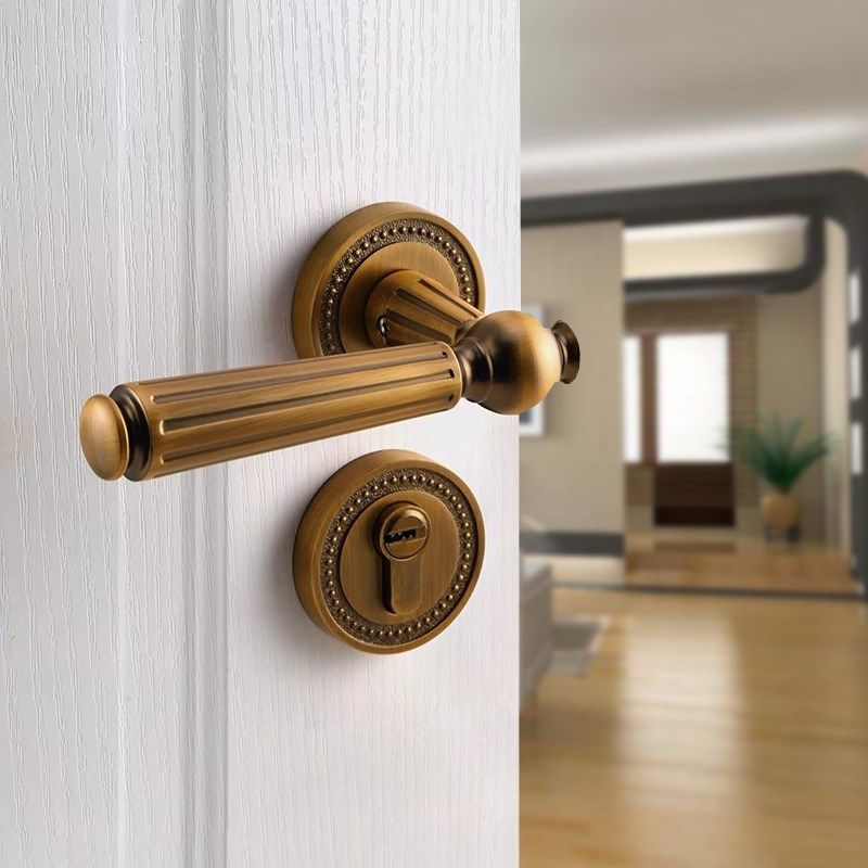 黄古铜家用门把手门锁磁吸静音卧室分体锁美法式中古风房间木门锁,基础建材,机械门锁,淘宝优惠券,粉丝福利购,淘宝优惠卷