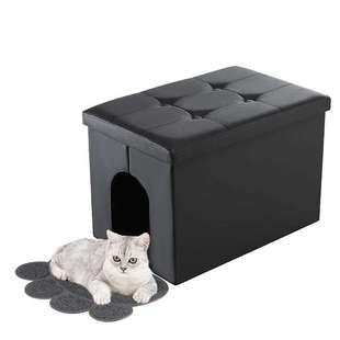 猫盥洗室长凳储物柜防狗防水易清洁易组装 猫砂盒封闭家具 异味
