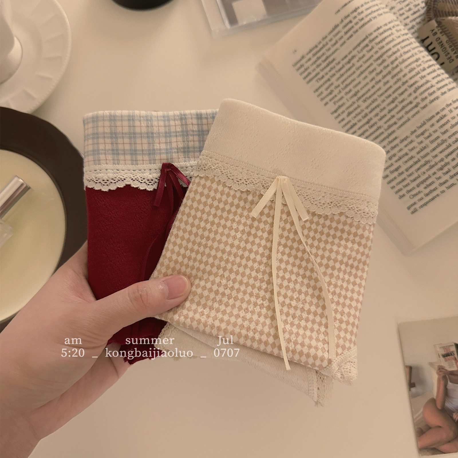 "希望片刻变永久" 内裤女生纯棉全棉抗菌裆2025新款中腰撞色三角,女士内衣/男士内衣/家居服,男三角内裤,淘宝优惠券,粉丝福利购,淘宝优惠卷