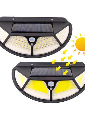 圆形阳灯四面102LE发光太SH-102/1D阳能壁灯人体感应灯户外照太明